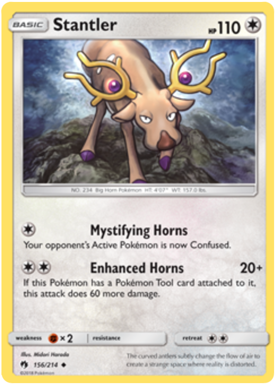 Pokemon Card Lost Thunder 156/214 Stantler Uncommon *MINT*