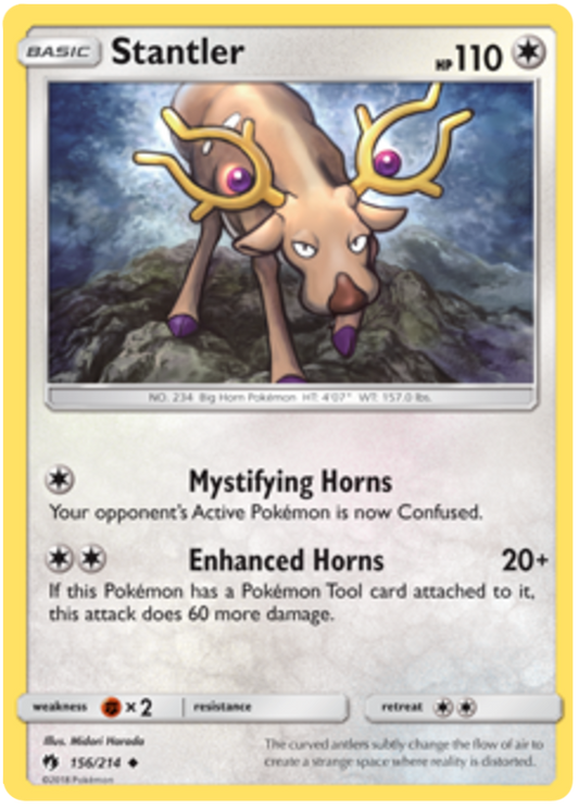 Pokemon Card Lost Thunder 156/214 Stantler Uncommon *MINT*