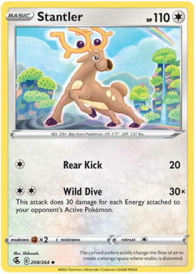 Pokemon Card Fusion Strike 208/264 Stantler Uncommon