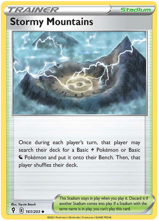 Pokemon Card Evolving Skies 161/203 161/203 Stormy Mountains Stadium Uncommon