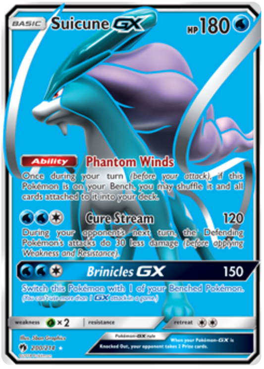 Pokemon Card Lost Thunder 200/214 Suicune GX Full Art *MINT*
