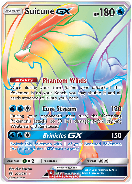 Pokemon Card Lost Thunder 220/214 Suicune GX Hyper Rare *MINT*