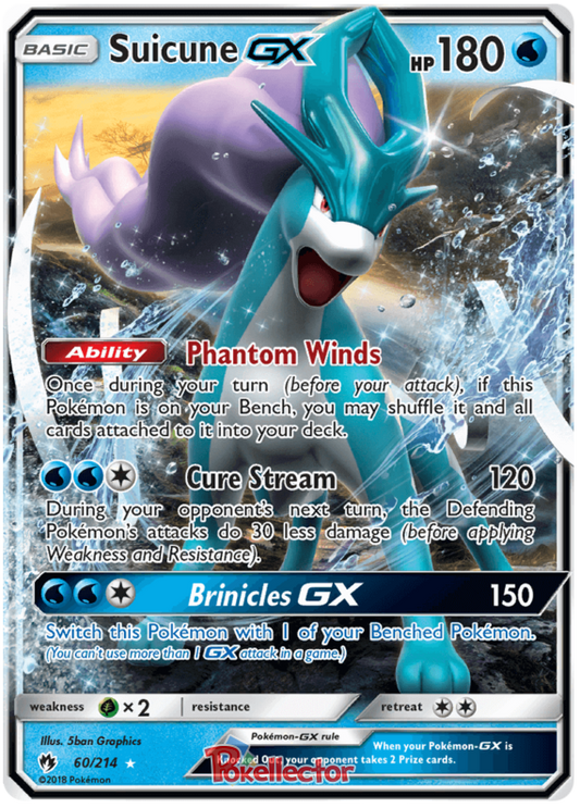 Pokemon Card Lost Thunder 60/214 060/214 Suicune GX Ultra Rare *MINT*