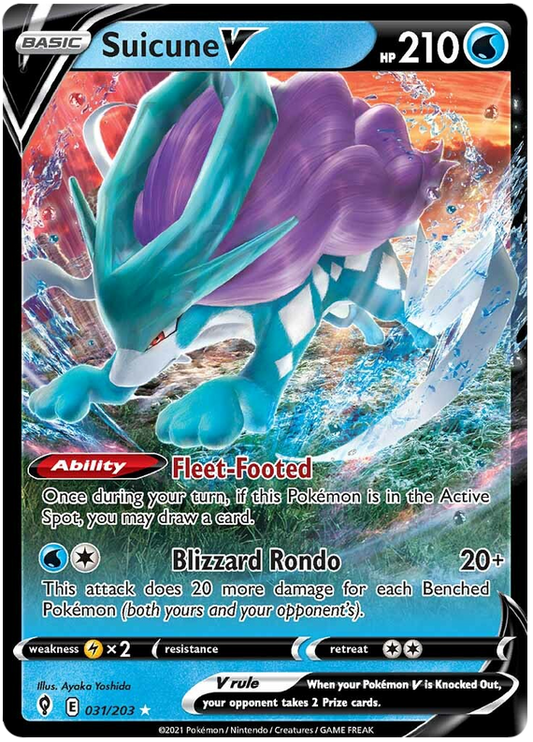 精灵宝可梦卡片进化天空 31/203 031/203 Suicune V Ultra Rare *M*