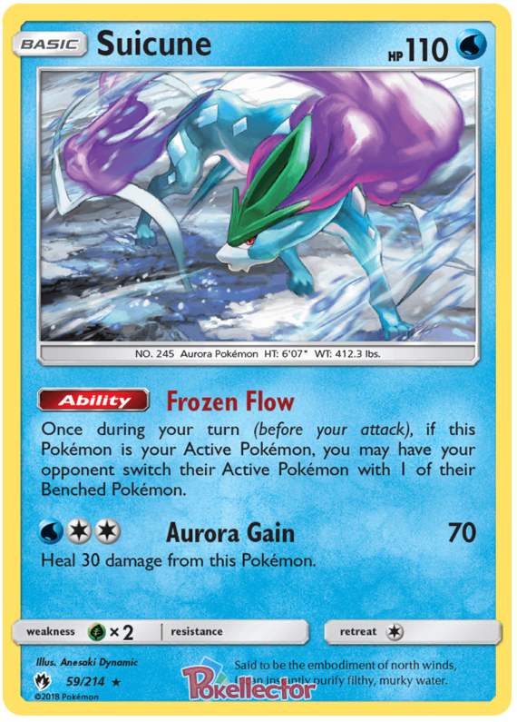 Pokemon Card Lost Thunder 59/214 059/214 Suicune Holo Rare *MINT*
