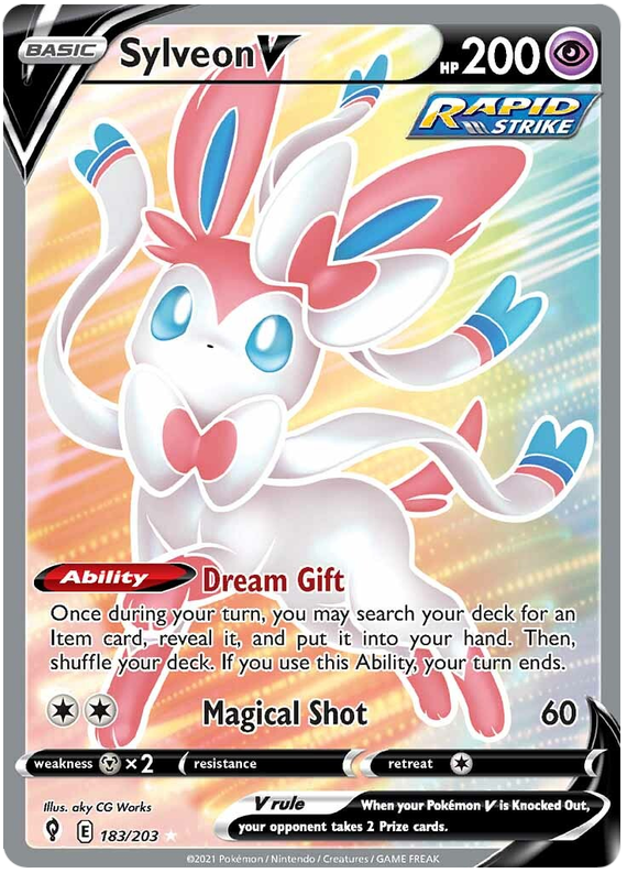 Pokemon Card Evolving Skies 183/203 183/203 Sylveon V Full Art *M*