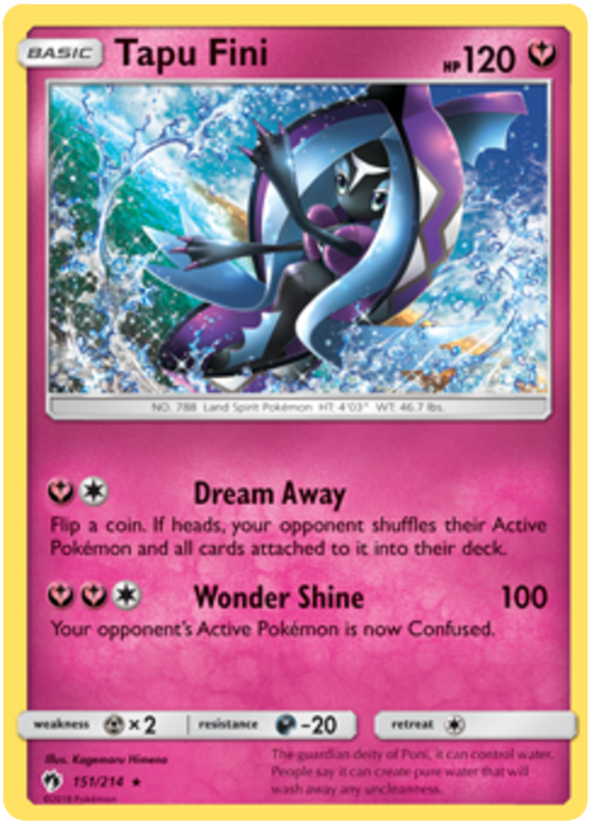 Pokemon Card Lost Thunder 151/214 Tapu Fini Holo Rare *MINT*