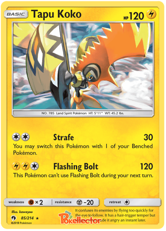 Pokemon Card Lost Thunder 85/214 085/214 Tapu Koko Holo Rare *MINT*