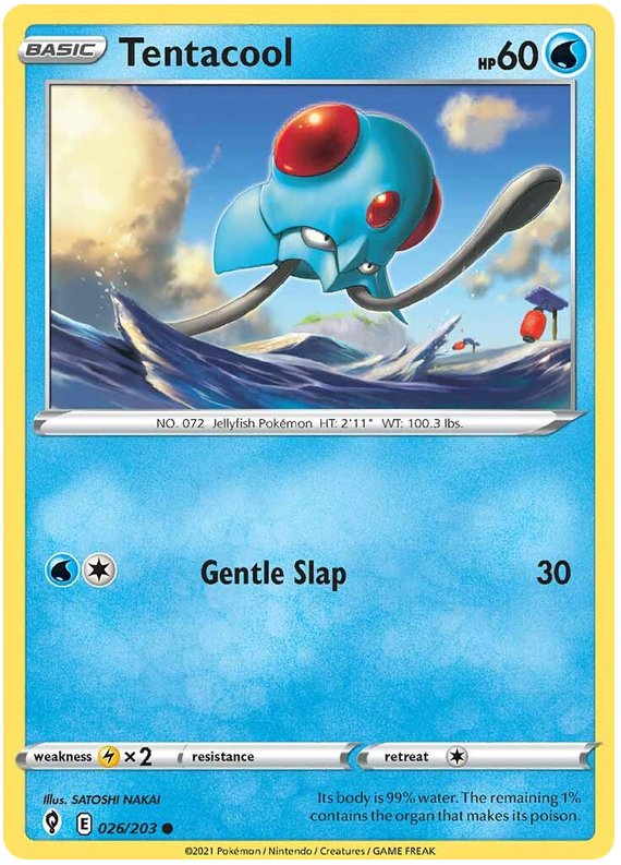 <transcy>Pokemon Card Evolving Skies 26/203 026/203 Tentacool Common</transcy>