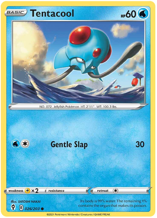 Pokemon Card Evolving Skies 26/203 026/203 Tentacool Common