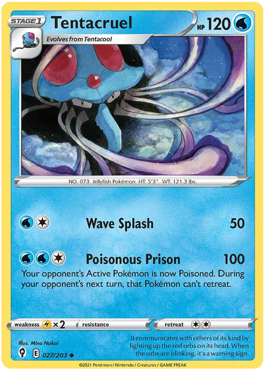 Pokemon Card Evolving Skies 27/203 027/203 Tentacruel Uncommon