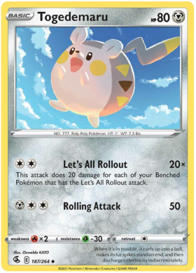 Pokemon Card Fusion Strike 187/264 Togedemaru Gelegentlich