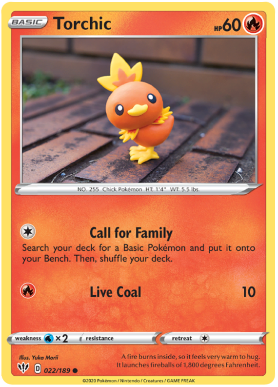 <transcy>Pokemon Card Darkness Alaze 22/189 022/189 Torchic Common</transcy>