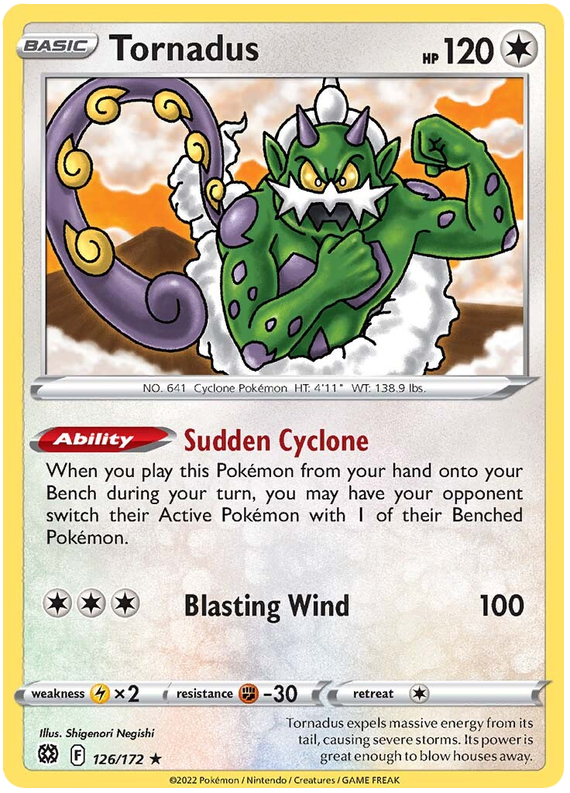 Pokemon Card Brilliant Stars 126/172 Tornadus Rare