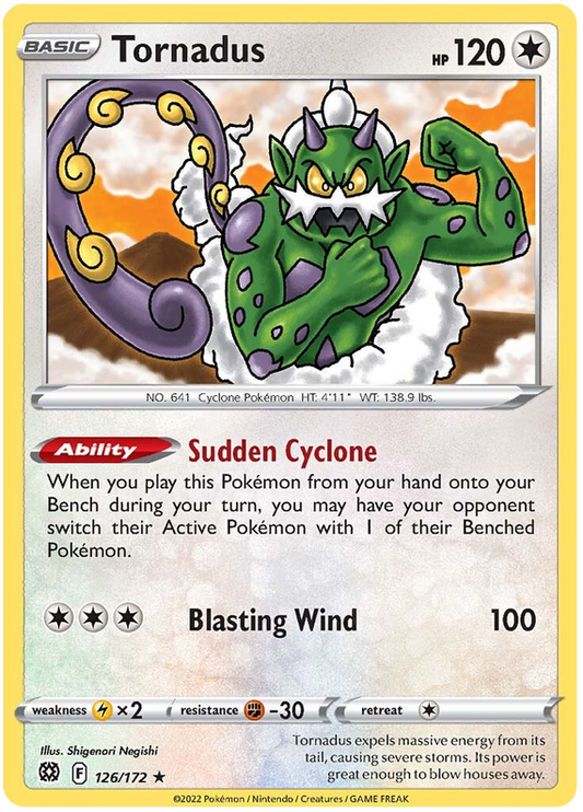 Pokemon Card Brilliant Stars 126/172 Tornadus Rare