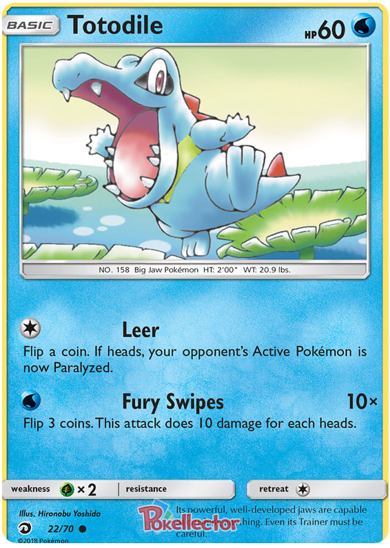 <transcy>Pokemon Card Dragon Majesty 22/070 022/070 Totodile Common</transcy>