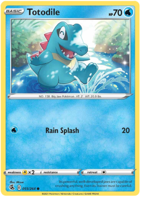 Pokemon Card Fusion Strike 055/264 55/264 Totodile Common