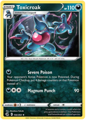 Pokemon Card Fusion Strike 166/264 Toxicroak Rare