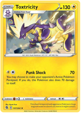 Pokemon Card Fusion Strike 107/264 Toxtricity Holo Rare