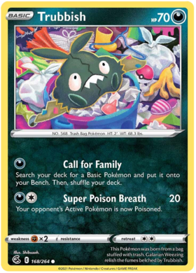 Pokemon Card Fusion Strike 168/264 Trubbish Common