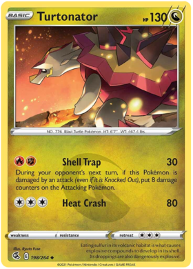 Pokemon Card Fusion Strike 198/264 Turtonator Uncommon