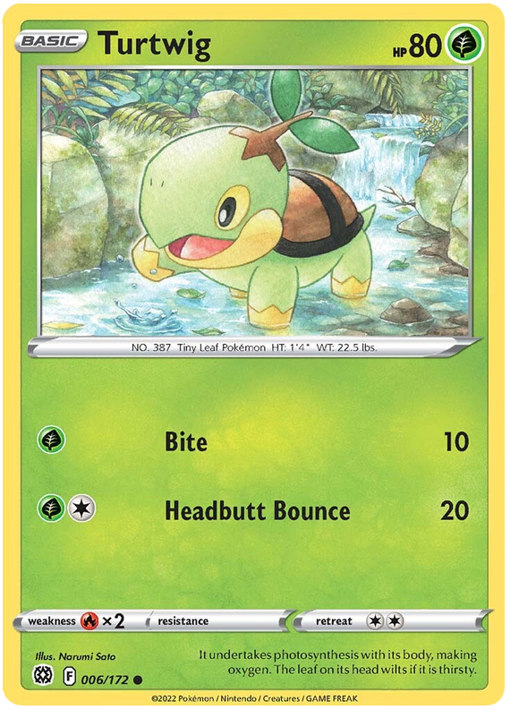 Pokemon Card Brilliant Stars 006/172 6/172 Turtwig Common