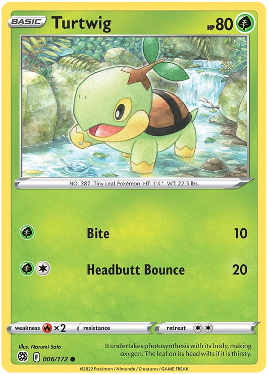 Pokemon Card Brilliant Stars 006/172 6/172 Turtwig Common