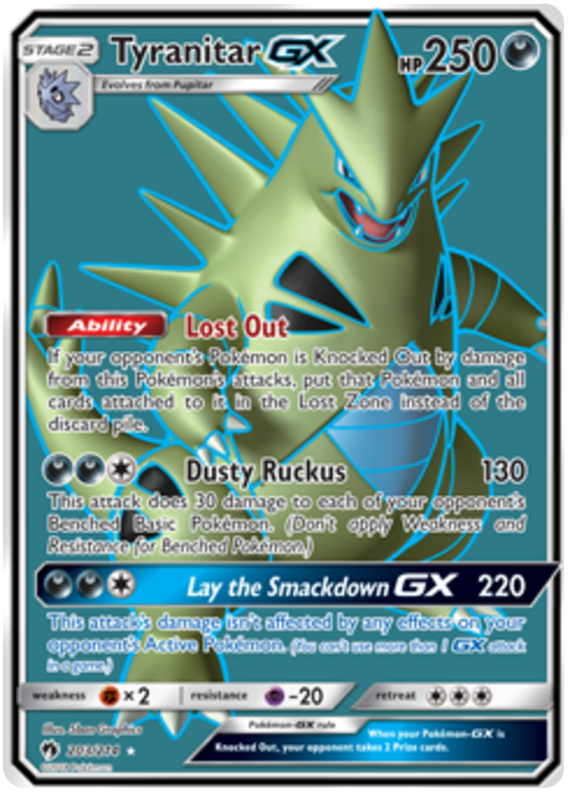 Pokemon Card Lost Thunder 203/214 Tyranitar GX Full Art *MINT*