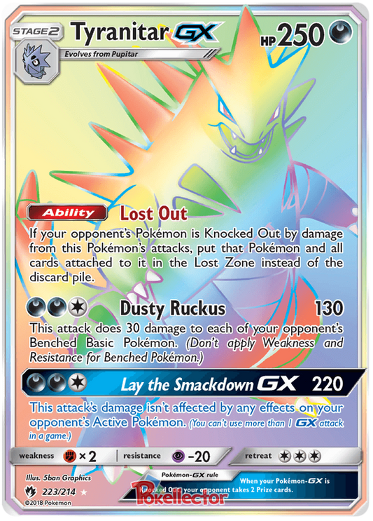 Pokemon Card Lost Thunder 223/214 Tyranitar GX Hyper Rare *MINT*