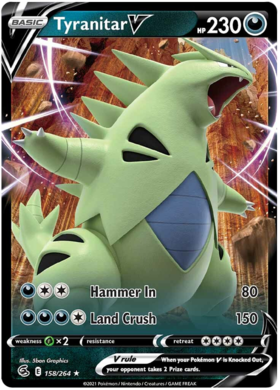 Pokemon Card Fusion Strike 158/264 Tyranitar V Ultra Rare