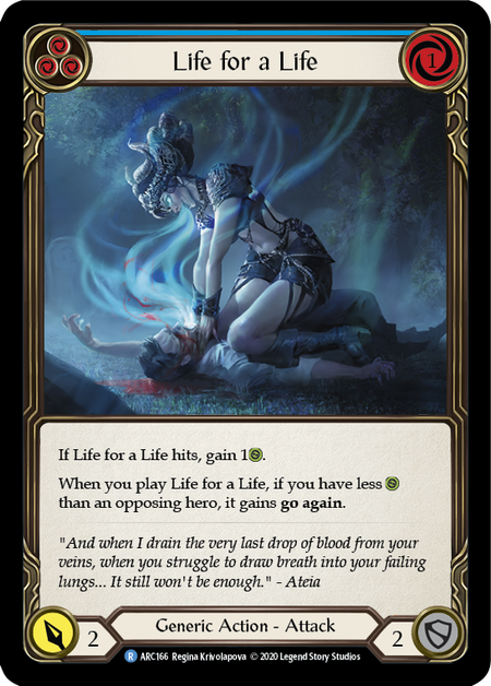 Flesh and Blood Arcane Rising Unlimited R ARC166 Life for a Life (Blue) Standard
