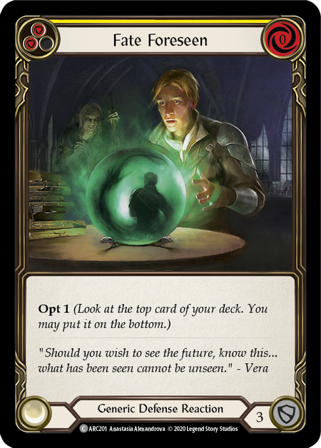 Flesh and Blood Arcane Rising Unlimited C ARC201 Fate Foreseen (Yellow) Rainbow