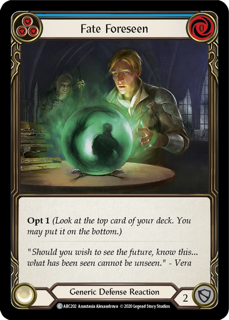 Flesh and Blood Arcane Rising Unlimited C ARC202 Fate Foreseen (Blue) Standard