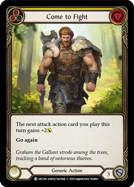 Flesh and Blood Arcane Rising Unlimited C ARC204 Come to Fight (Yellow) Standard