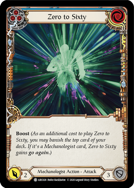 Flesh and Blood Arcane Rising Unlimited C ARC028 Zero to Sixty (Blue) Standard