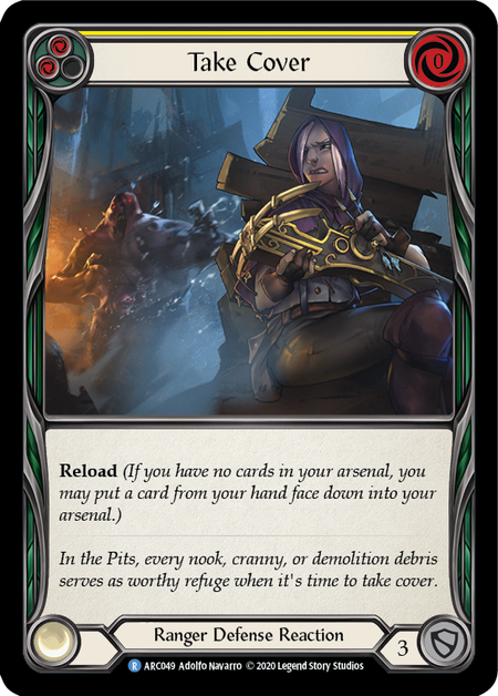 Flesh and Blood Arcane Rising Unlimited R ARC049 Take Cover (Yellow) Standard