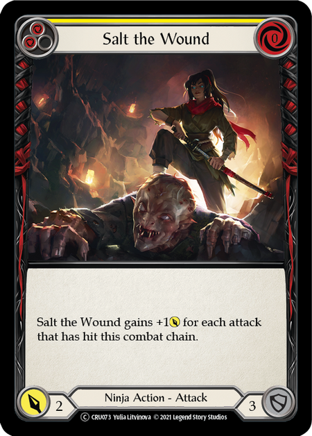 Flesh and Blood Crucible of War Unlimited C CRU073 Salt the Wound (Yellow) Rainbow