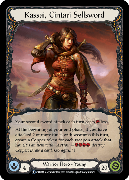 Flesh and Blood Crucible of War Unlimited R CRU077 Kassai, Cintari Sellsword Rainbow