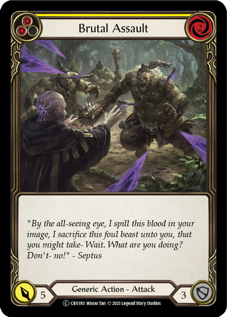 Flesh and Blood Crucible of War Unlimited C CRU193 Brutal Assault (Yellow) Standard