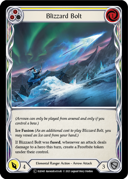 Flesh and Blood Tales of Aria Unlimited C ELE045 Blizzard Bolt (Yellow) Standard