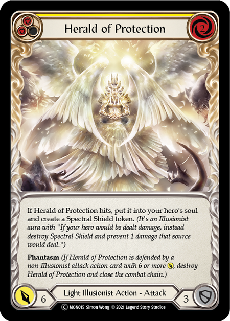 Flesh and Blood Monarch Unlimited C MON015 Herald of Protection (Yellow) Rainbow