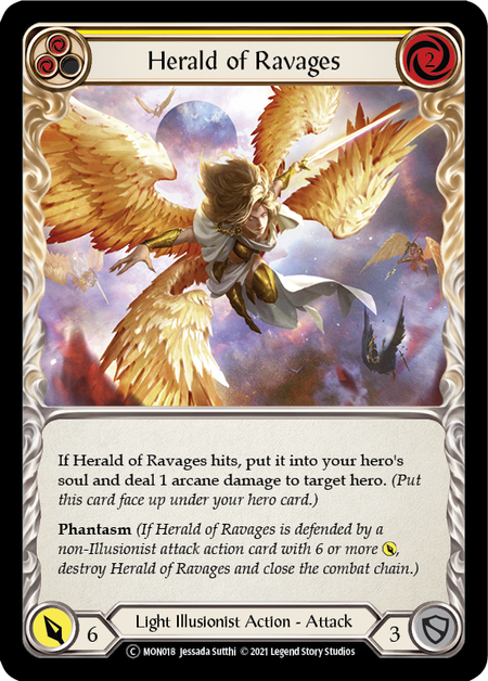 Flesh and Blood Monarch Unlimited C MON018 Herald of Ravages (Yellow) Standard