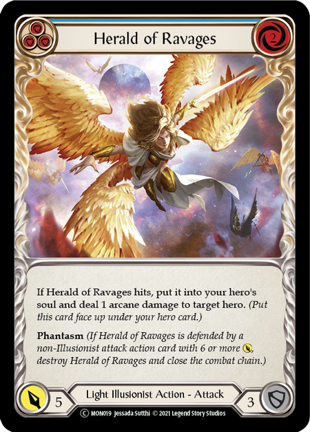 Flesh and Blood Monarch Unlimited C MON019 Herald of Ravages (Blue) Standard