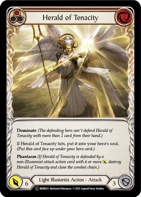 Flesh and Blood Monarch Unlimited C MON023 Herald of Tenacity (Red) Standard