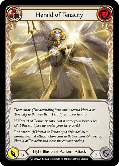 Flesh and Blood Monarch Unlimited C MON024 Herald of Tenacity (Yellow) Standard