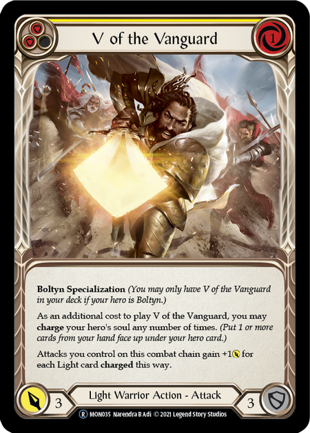 Flesh and Blood Monarch Unlimited R MON035 V of the Vanguard (Yellow) Standard