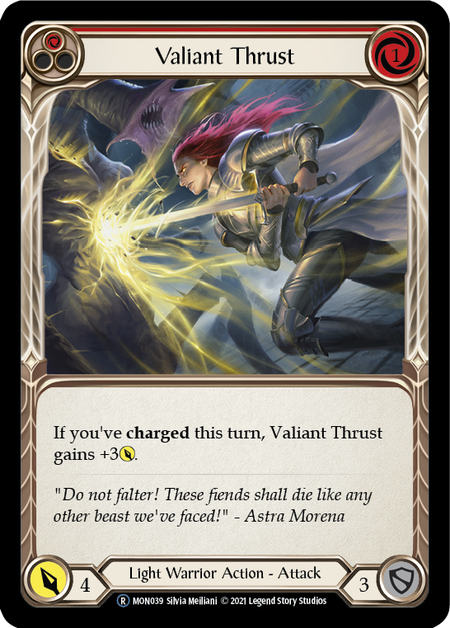 Flesh and Blood Monarch Unlimited R MON039 Valiant Thrust (Red) Rainbow