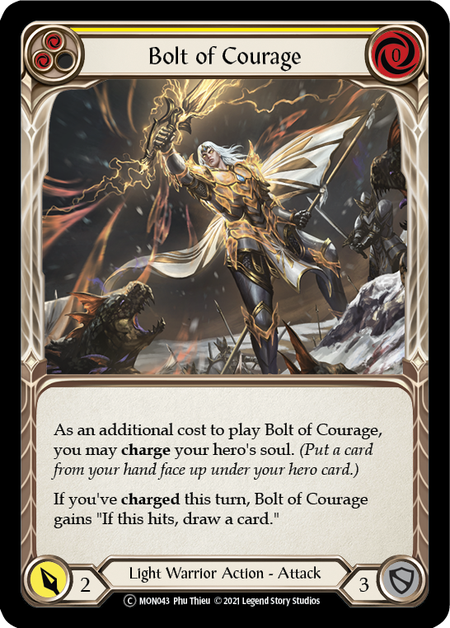 Flesh and Blood Monarch Unlimited C MON043 Bolt of Courage (Yellow) Standard