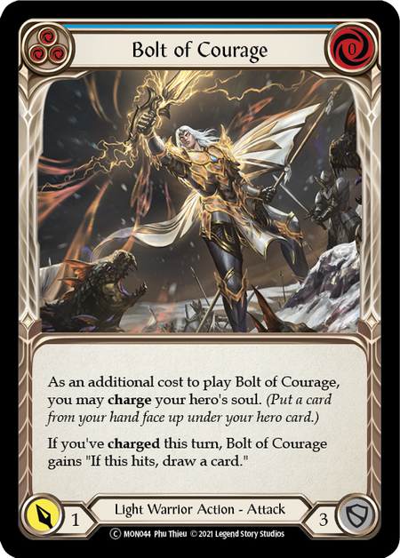 Flesh and Blood Monarch Unlimited C MON044 Bolt of Courage (Blue) Standard