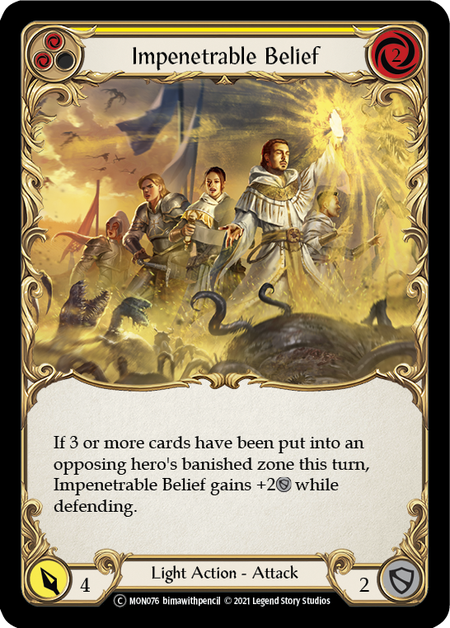 Flesh and Blood Monarch Unlimited C MON076 Impenetrable Belief (Yellow) Rainbow